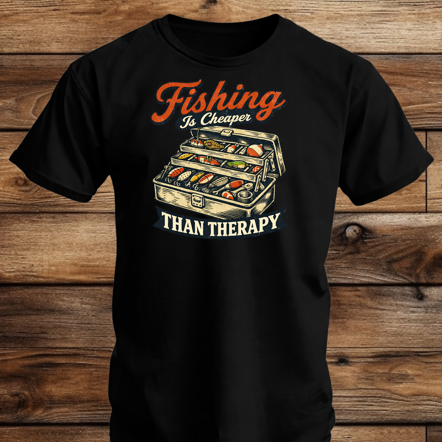 Fishing Is Cheaper Than Therapy Fishing T Shirt