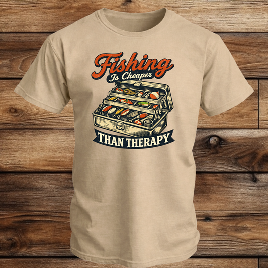 Fishing Is Cheaper Than Therapy Fishing T Shirt