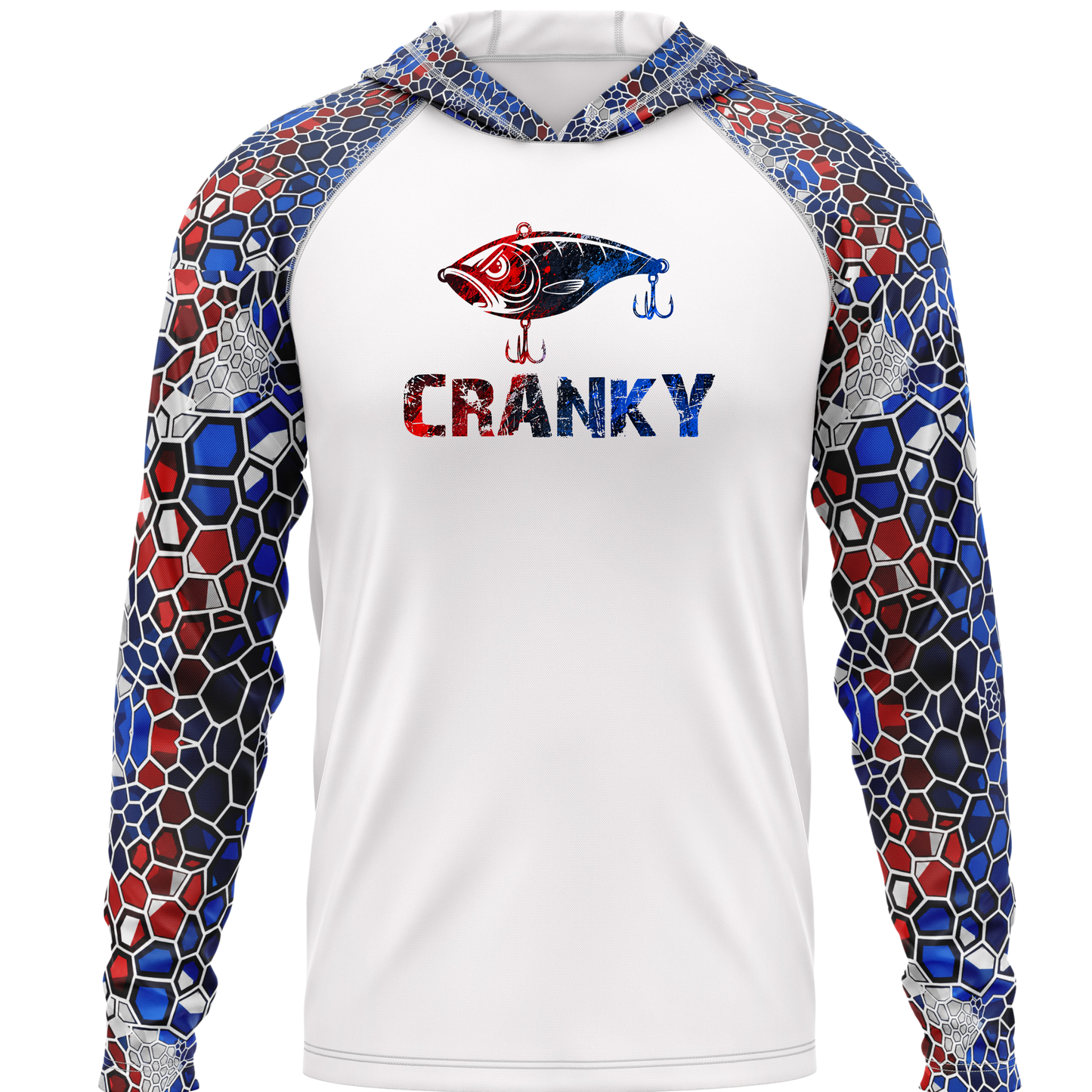 Cranky Crankbait SPF50 Performance Fishing Hoodie-USA