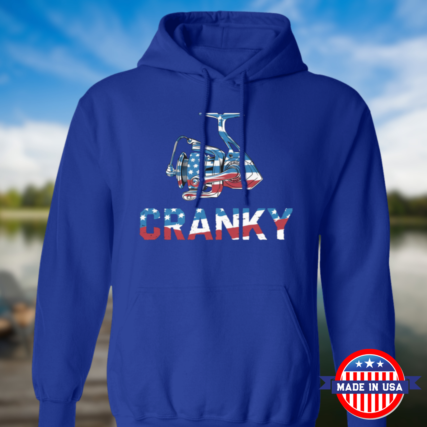 Cranky USA Fishing Reel Fishing Hoodie