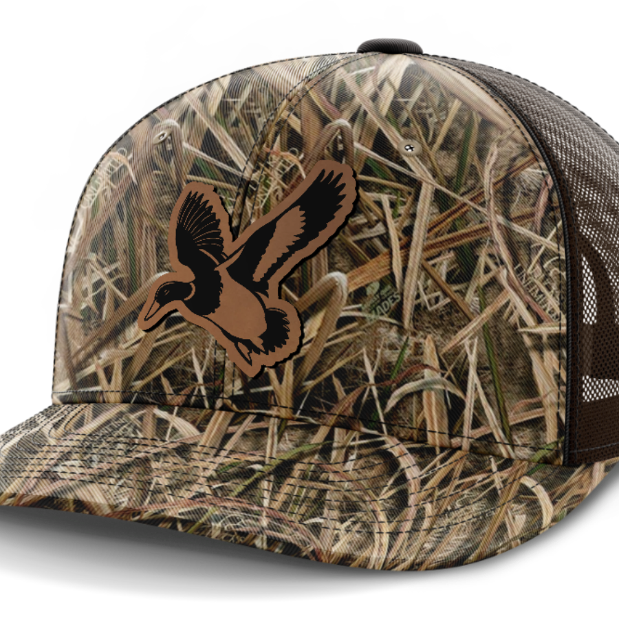 Mallard, Duck Hunting, Leather Patch Hat