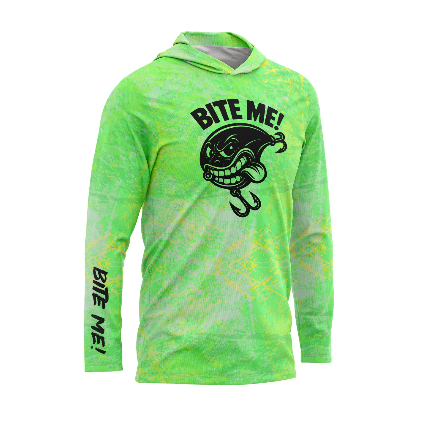 Bite Me Crankbait SPF50 Performance Fishing Hoodie