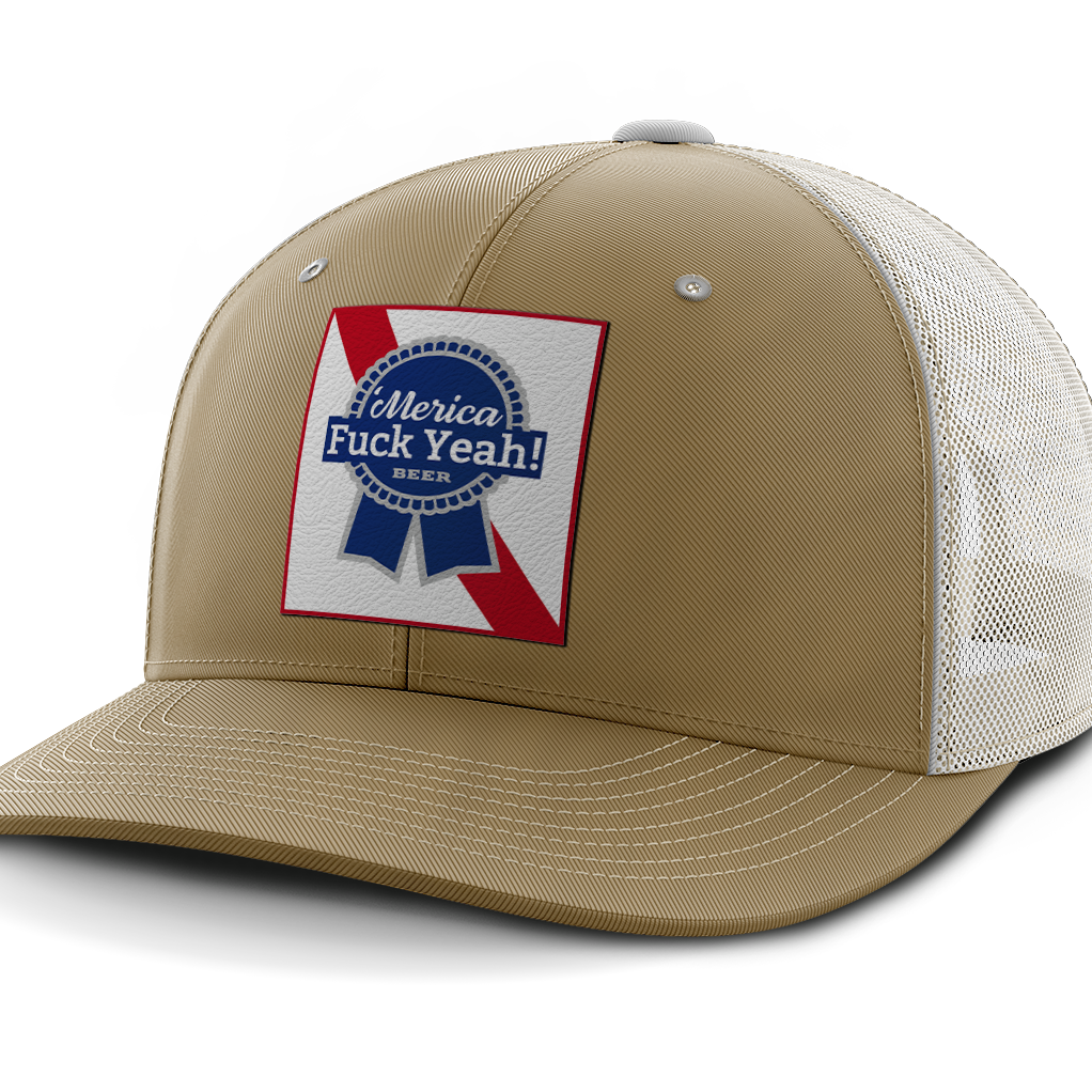 Merica - F Yeah, Leather Patch Hat