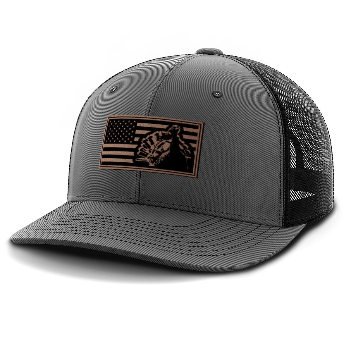 Turkey Flag, Turkey Hunting, Leather Patch Hat