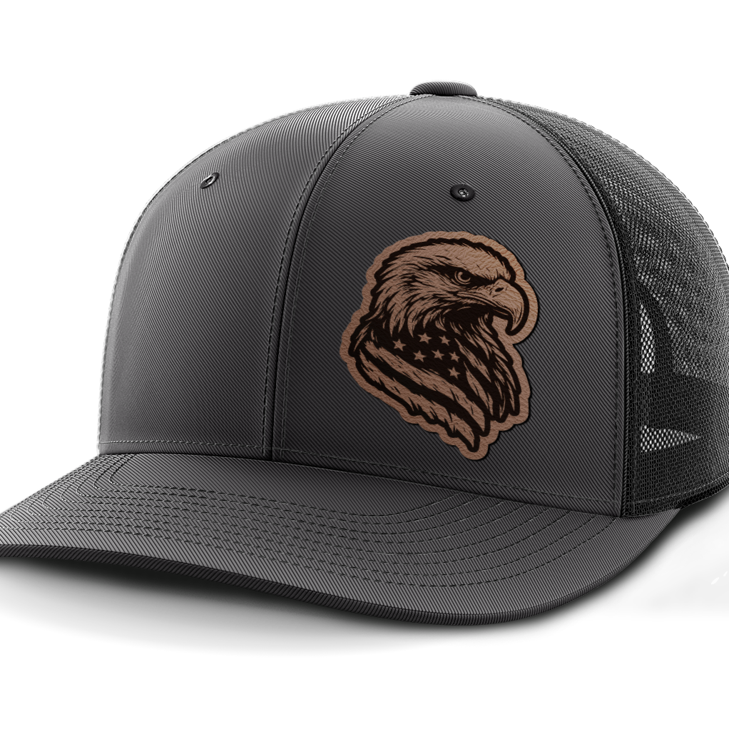 Eagle Flag (left), Leather Patch Hat