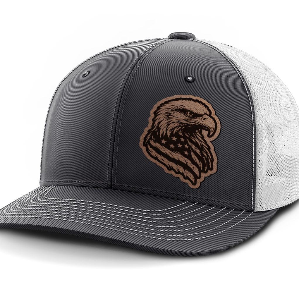 Eagle Flag (left), Leather Patch Hat