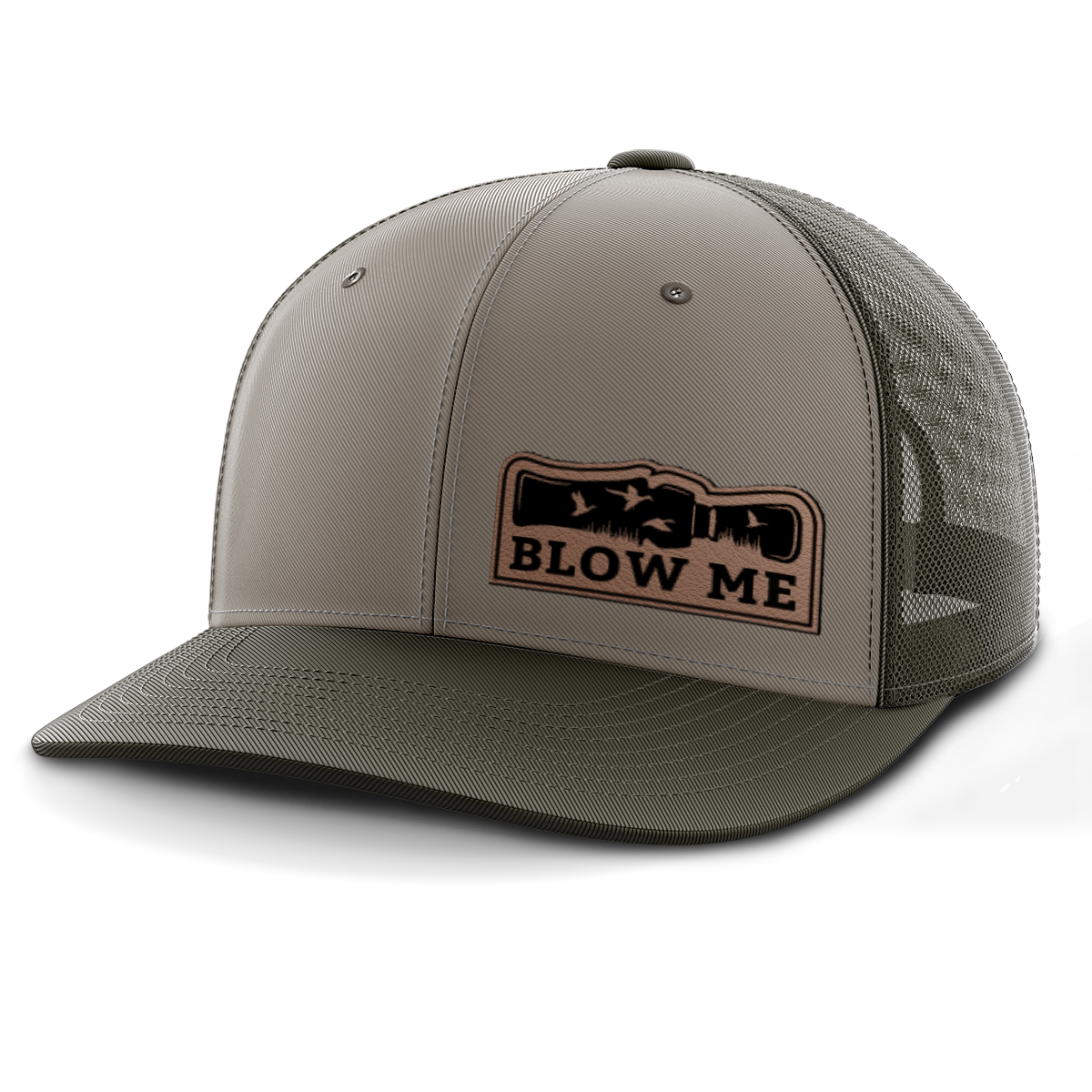 Blow Me, Duck Hunting, Leather Patch Hat