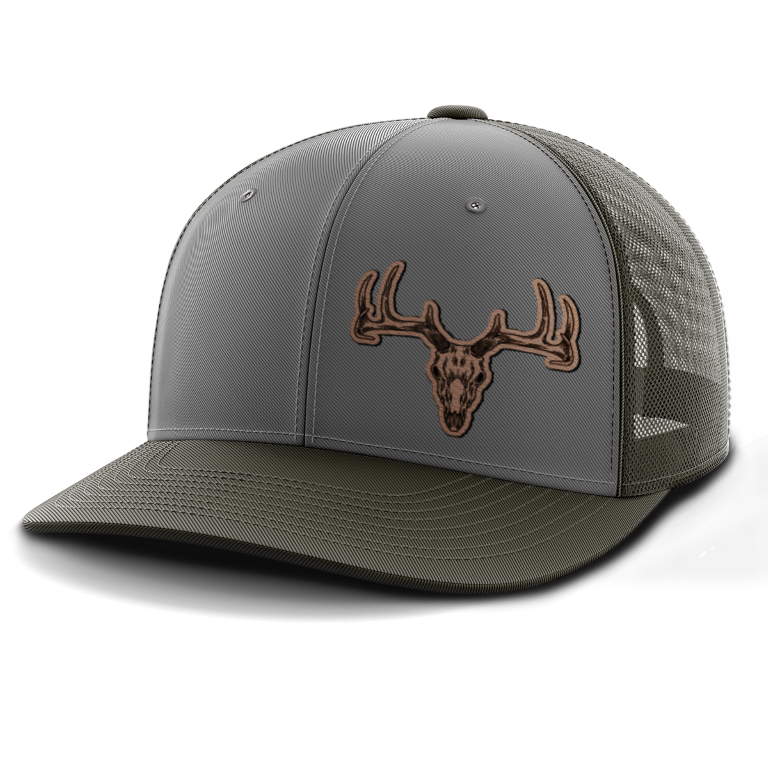 Deer Skull, Deer & Shed Hunting, Leather Patch Hat