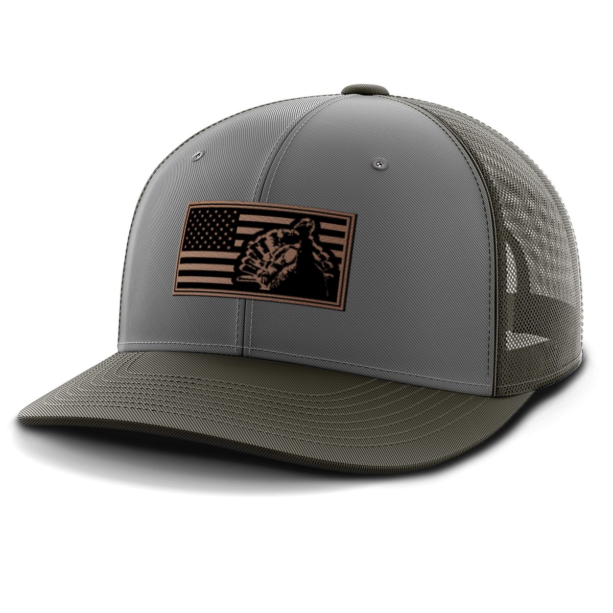 Turkey Flag, Turkey Hunting, Leather Patch Hat