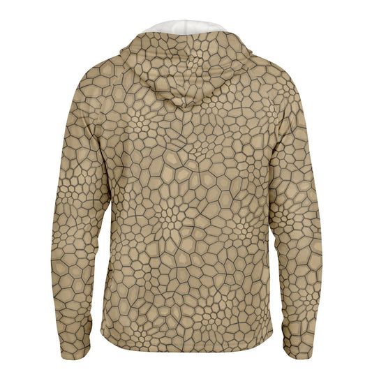 Cranky Crankbait SPF50 Performance Fishing Hoodie-Tan