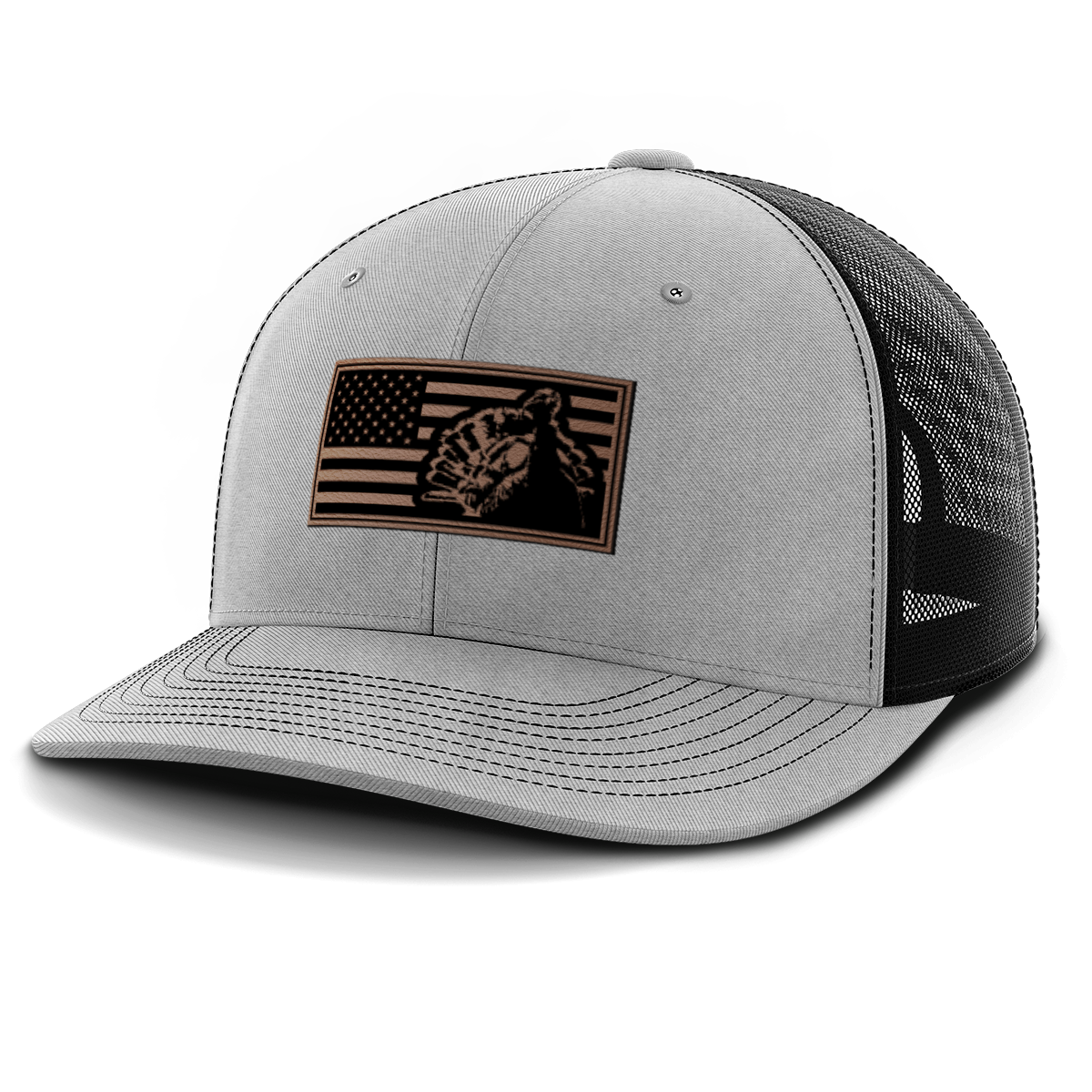 Turkey Flag, Turkey Hunting, Leather Patch Hat
