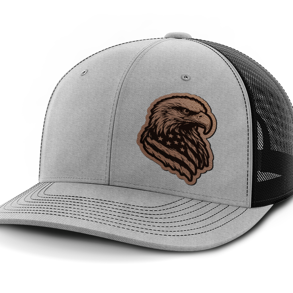 Eagle Flag (left), Leather Patch Hat