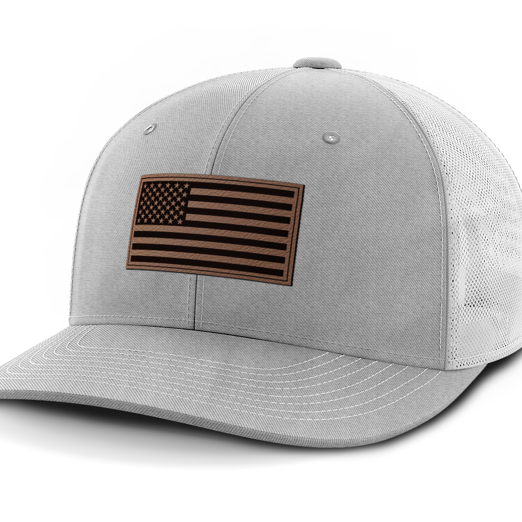 USA Flag, Leather Patch Hat