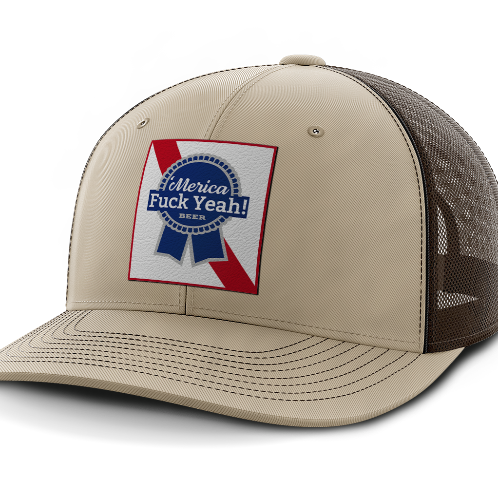 Merica - F Yeah, Leather Patch Hat