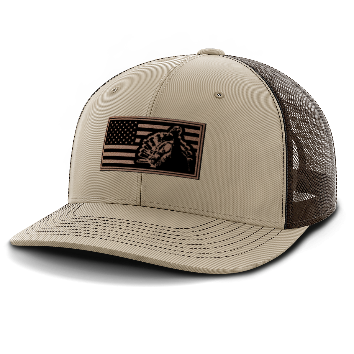 Turkey Flag, Turkey Hunting, Leather Patch Hat