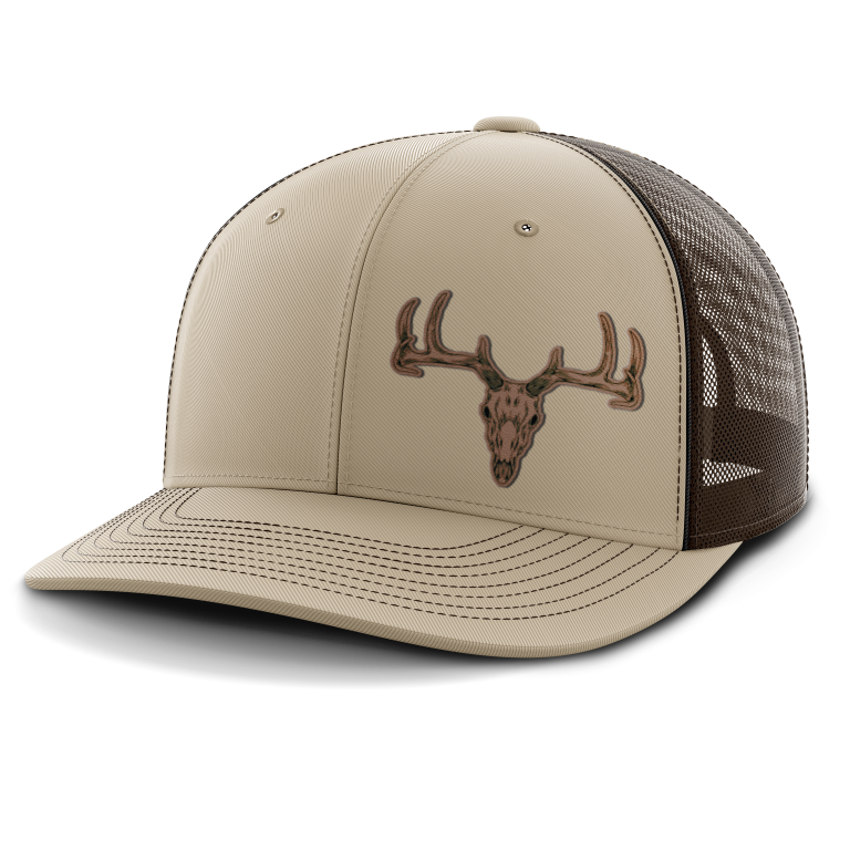 Deer Skull, Deer & Shed Hunting, Leather Patch Hat