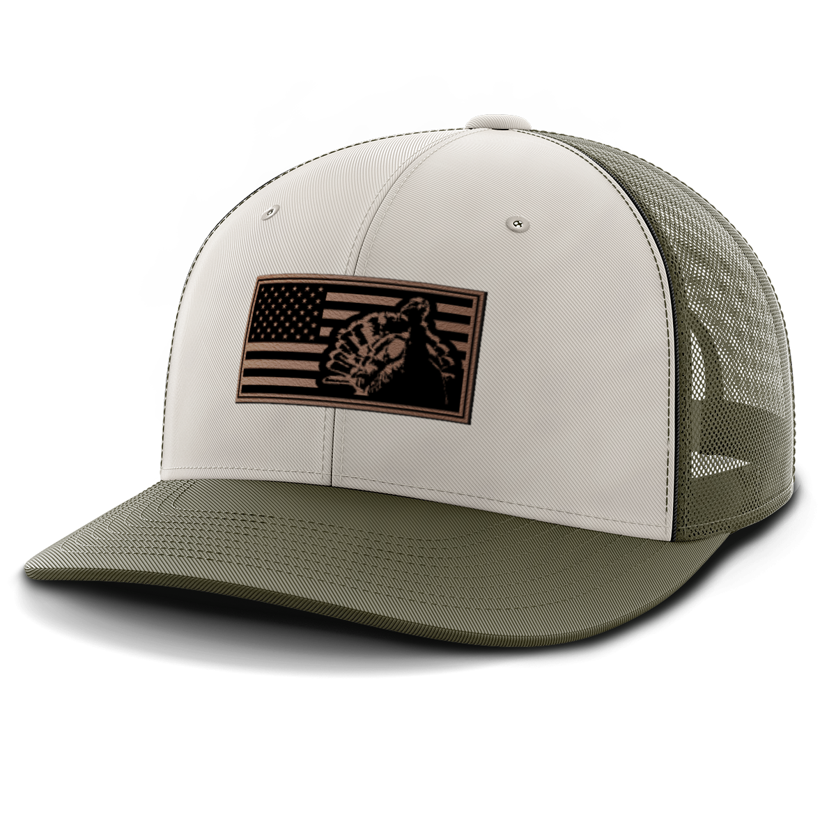 Turkey Flag, Turkey Hunting, Leather Patch Hat