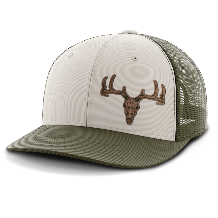 Deer Skull, Deer & Shed Hunting, Leather Patch Hat