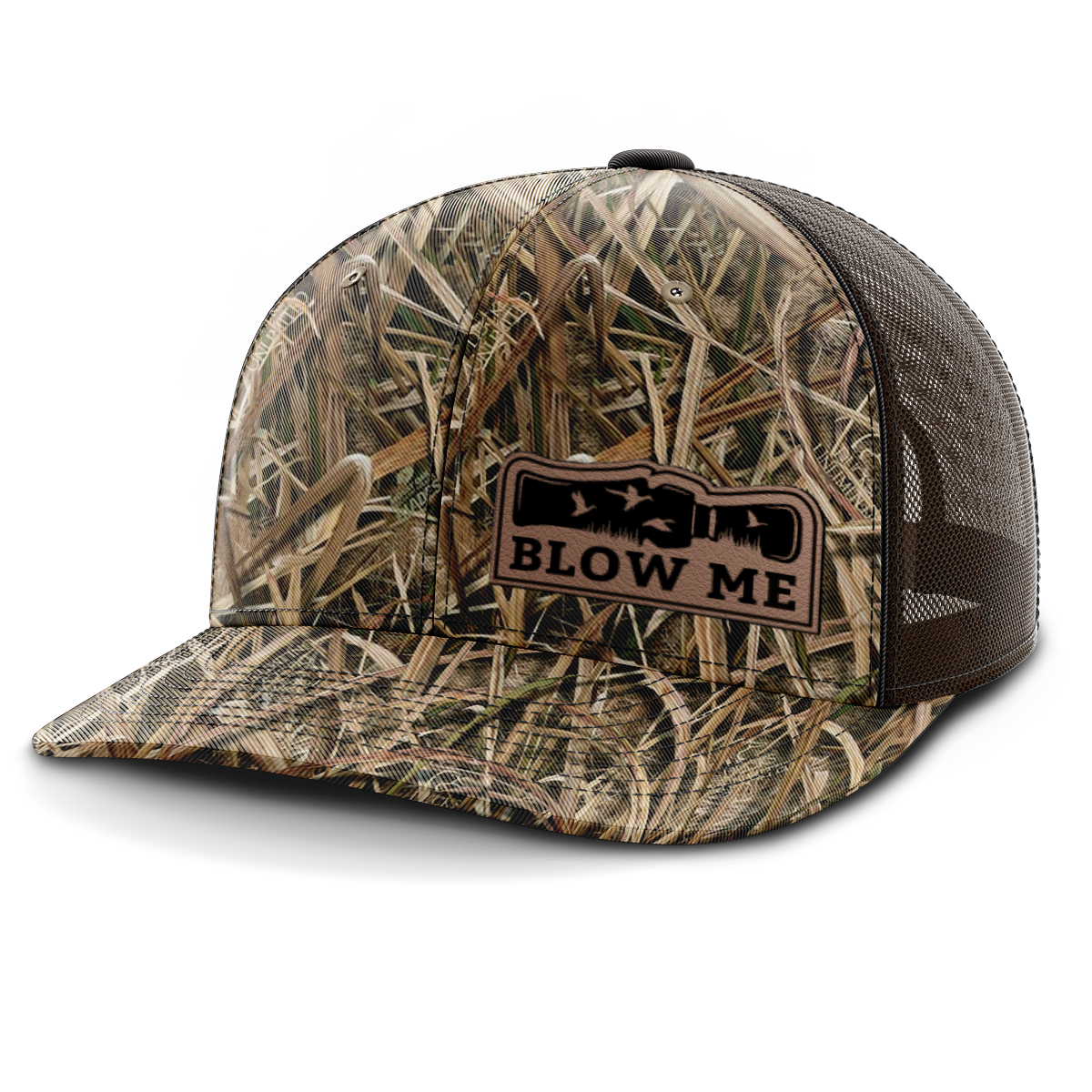 Blow Me, Duck Hunting, Leather Patch Hat