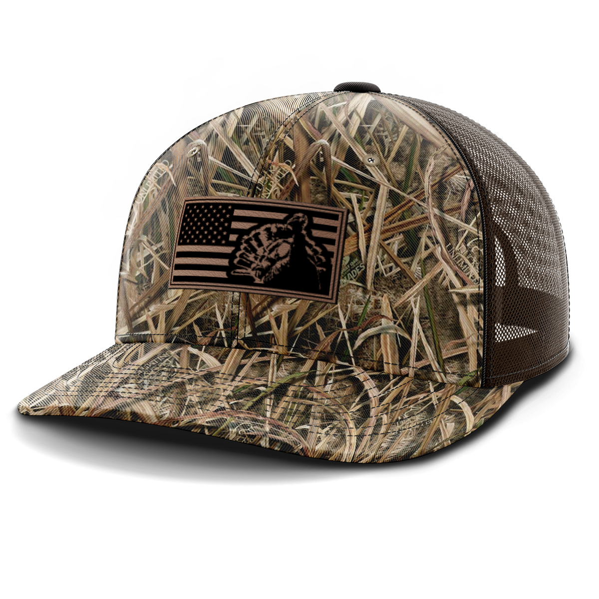 Turkey Flag, Turkey Hunting, Leather Patch Hat