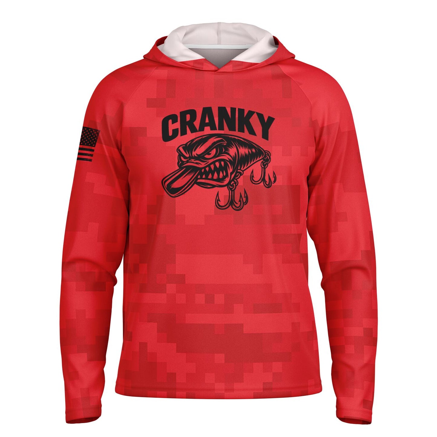 Just Hook It SPF50 Performance Fishing Hoodie- Red Camo
