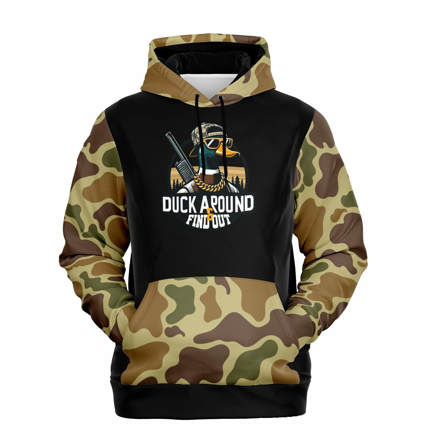 Duck Around and Find Out Retro Camo Duck Hunting Hoodie