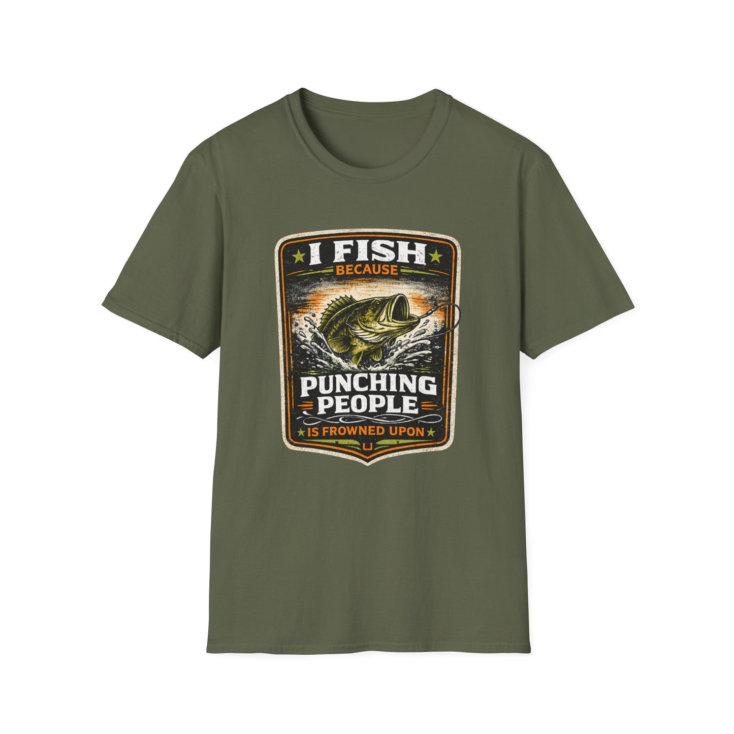I Fish Because..  Fishing Softstyle T-Shirt