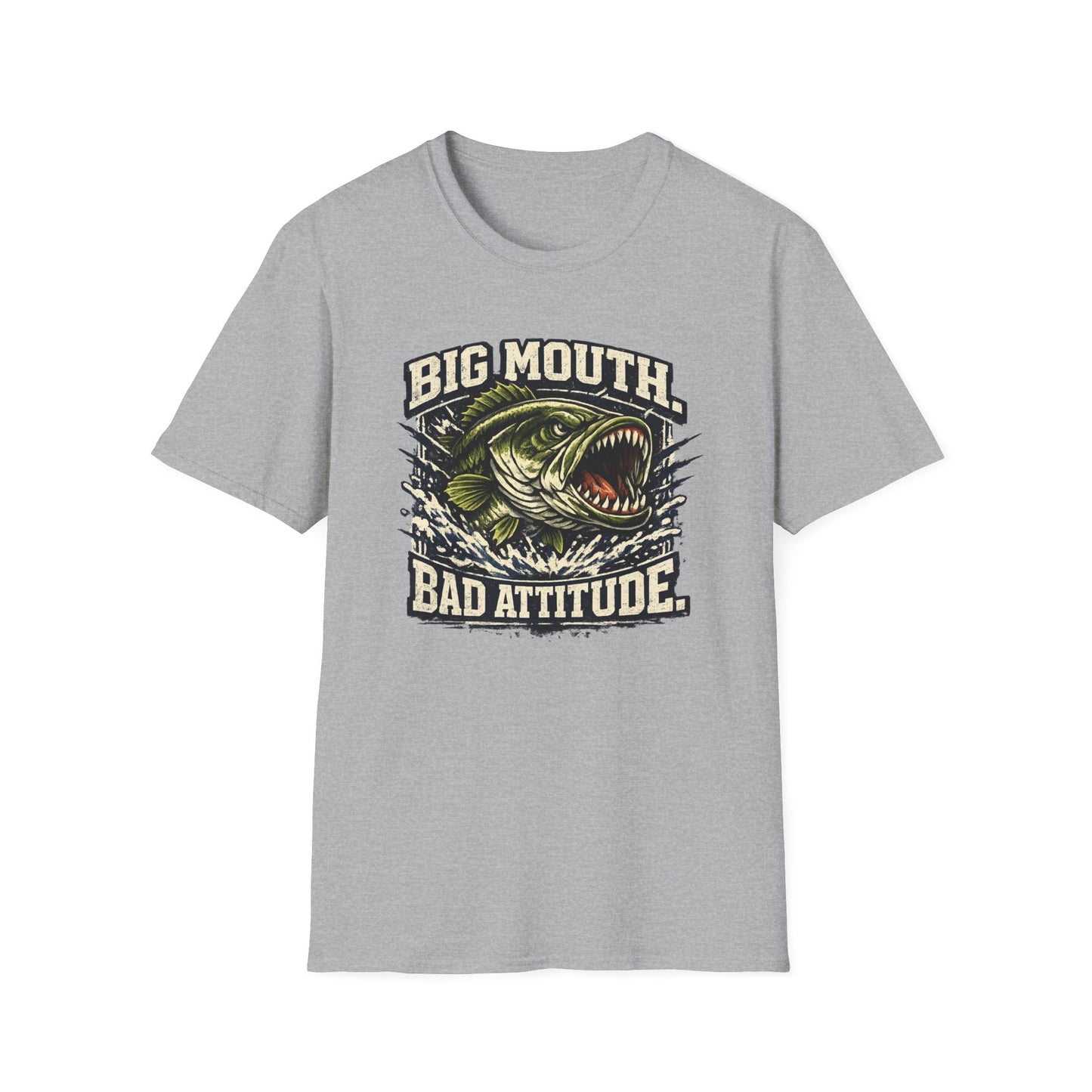 Big Mouth Bad Attitude Fishing Softstyle T-Shirt