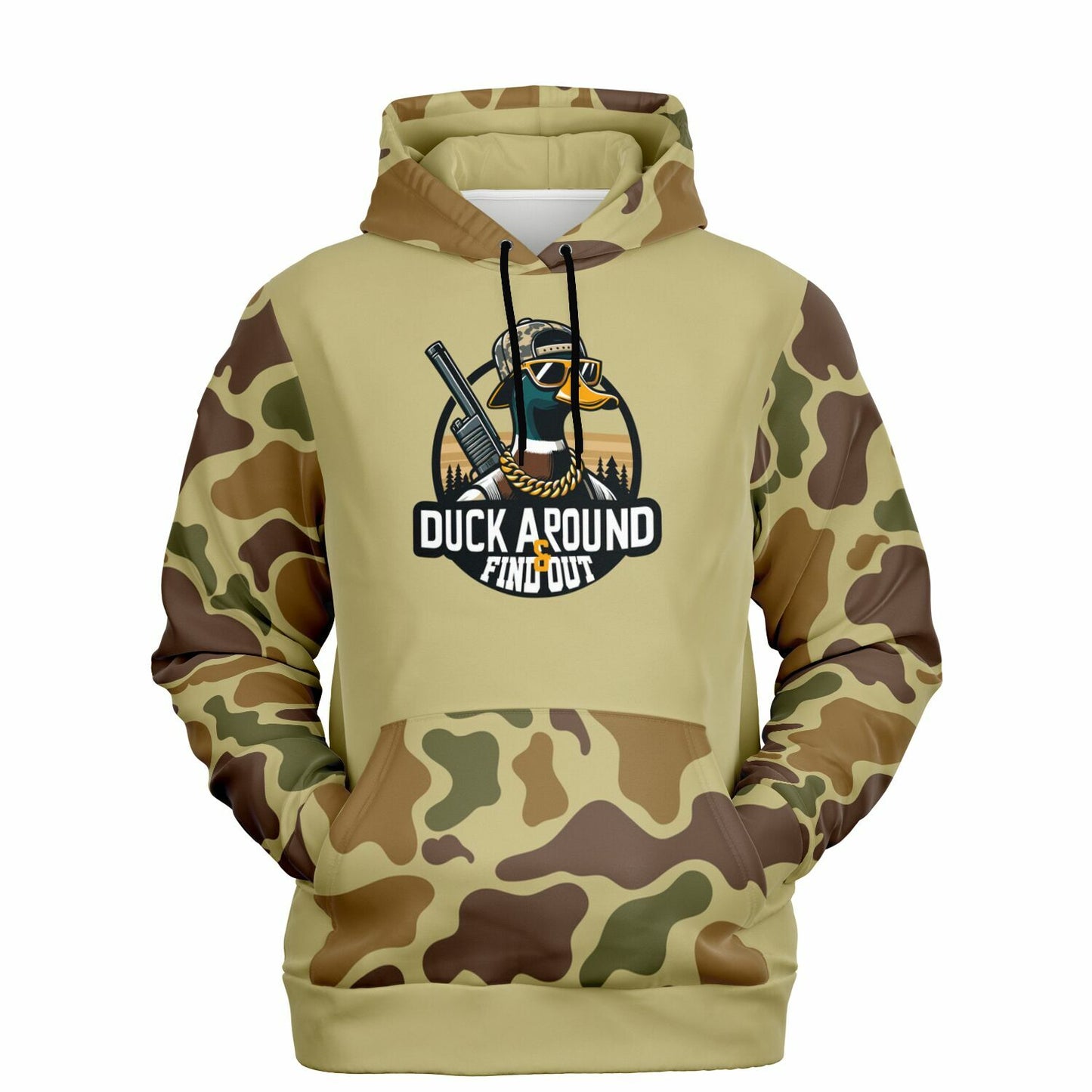 Duck Around and Find Out Retro Camo Duck Hunting Hoodie