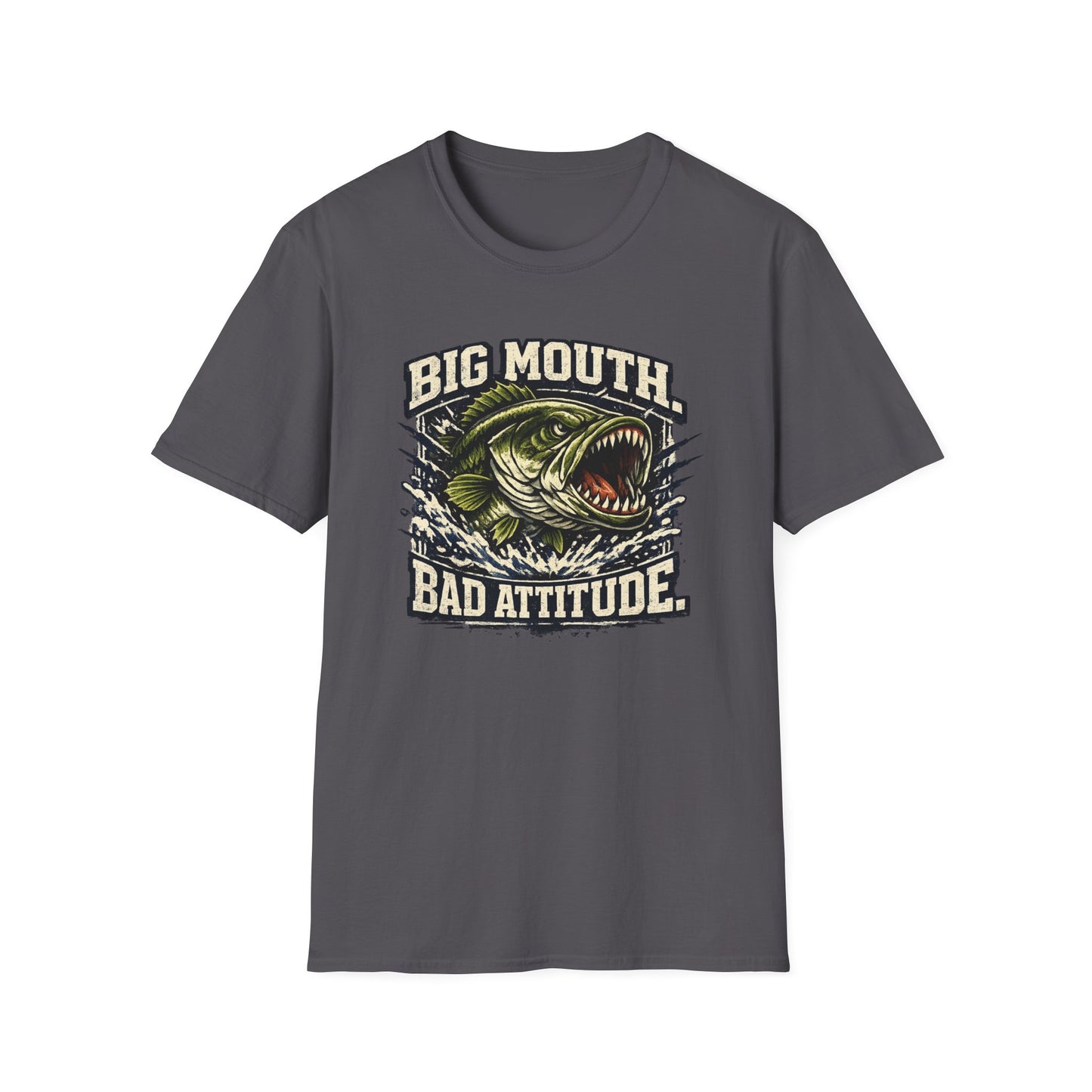 Big Mouth Bad Attitude Fishing Softstyle T-Shirt