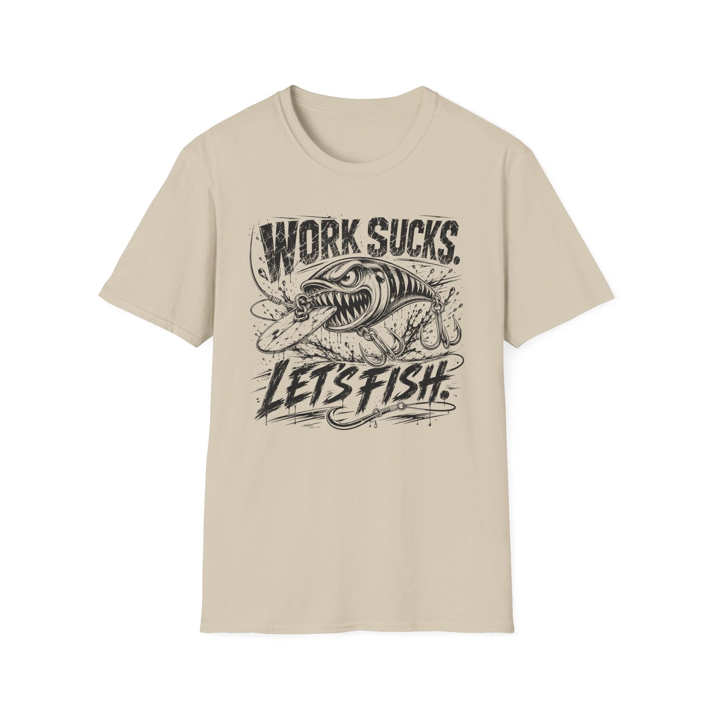 Work Sucks Lets Fish Softstyle T-Shirt