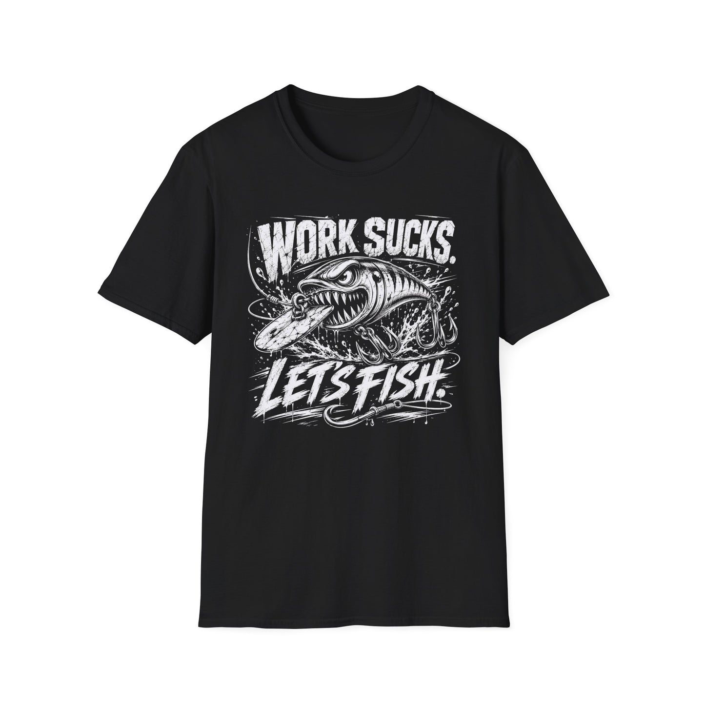 Work Sucks Lets Fish Softstyle T-Shirt