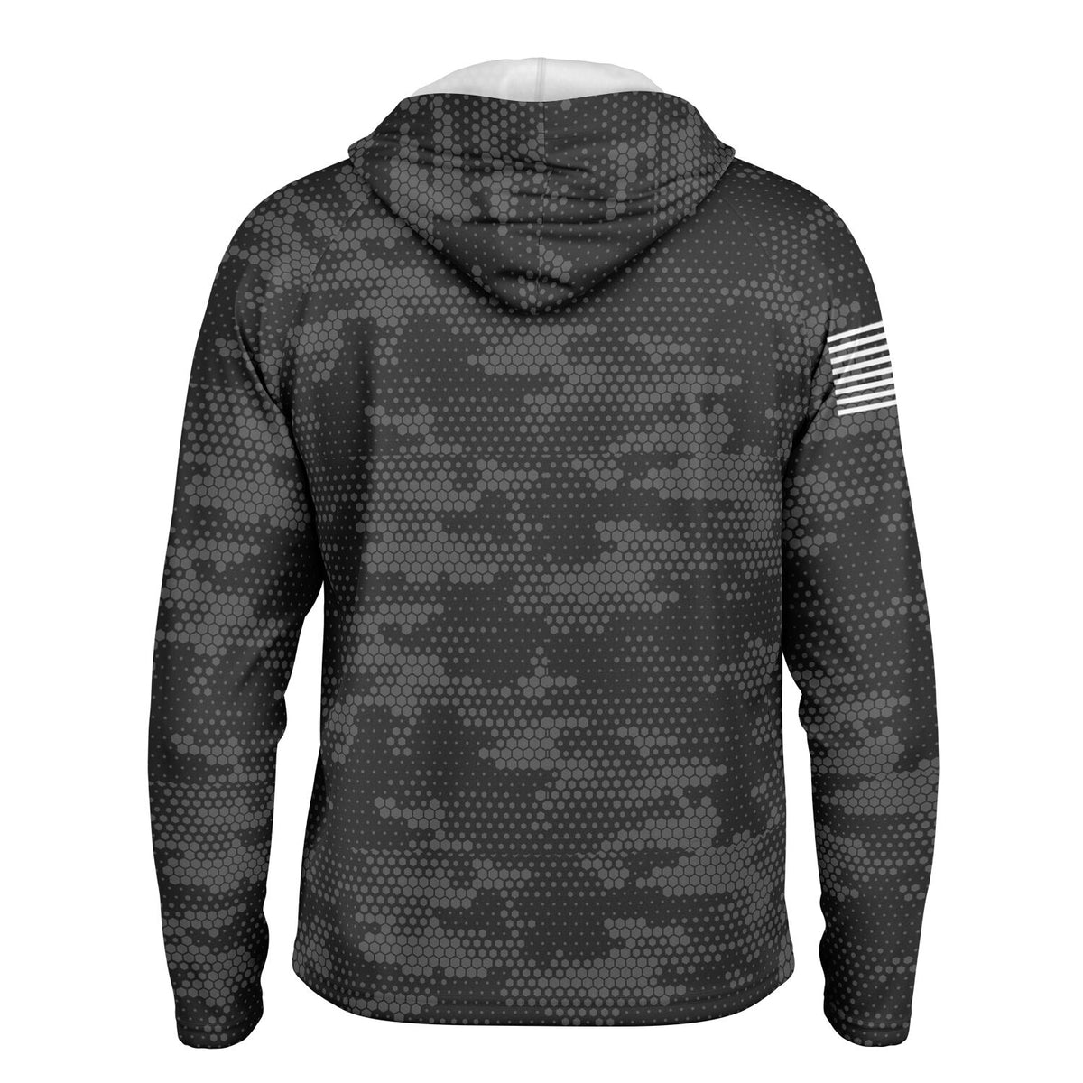 Cranky USA Crankbait SPF50 Performance Fishing Hoodie- Black Camo