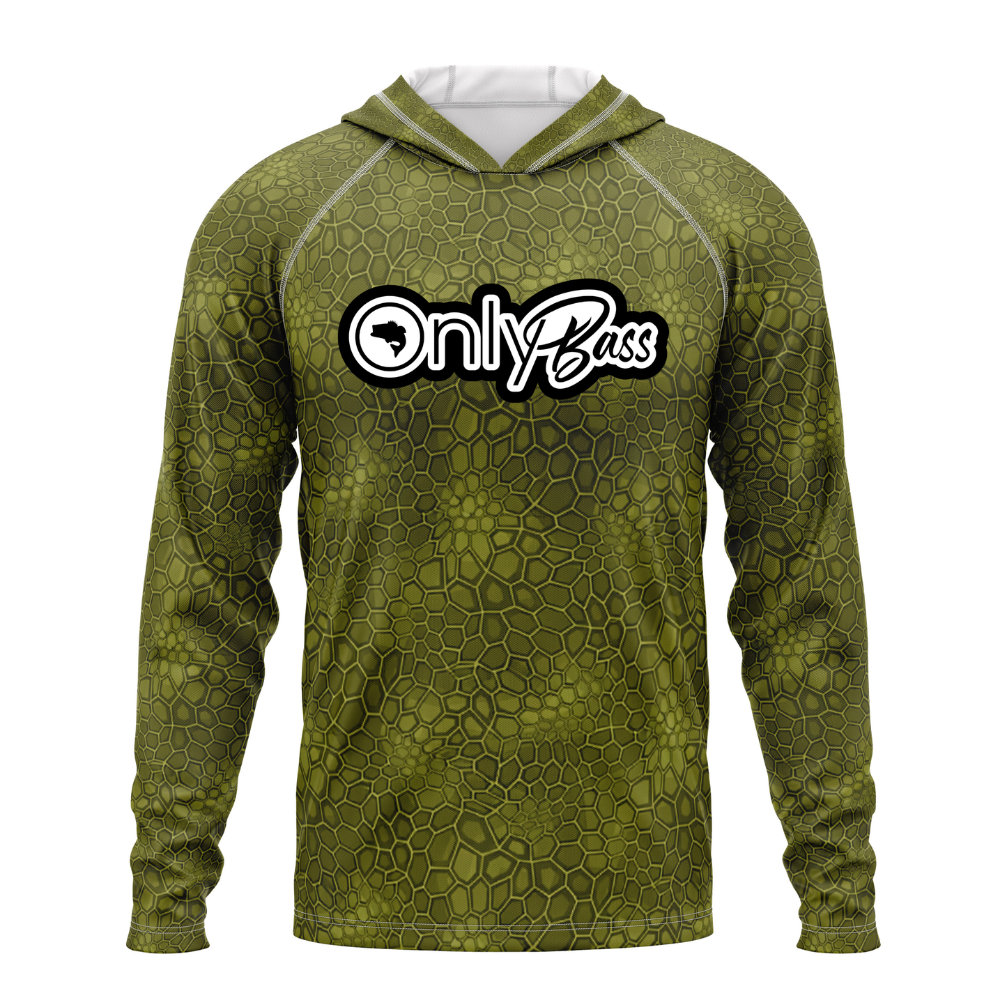 Only Bass SPF50 Performance Fishing Hoodie-Military Green