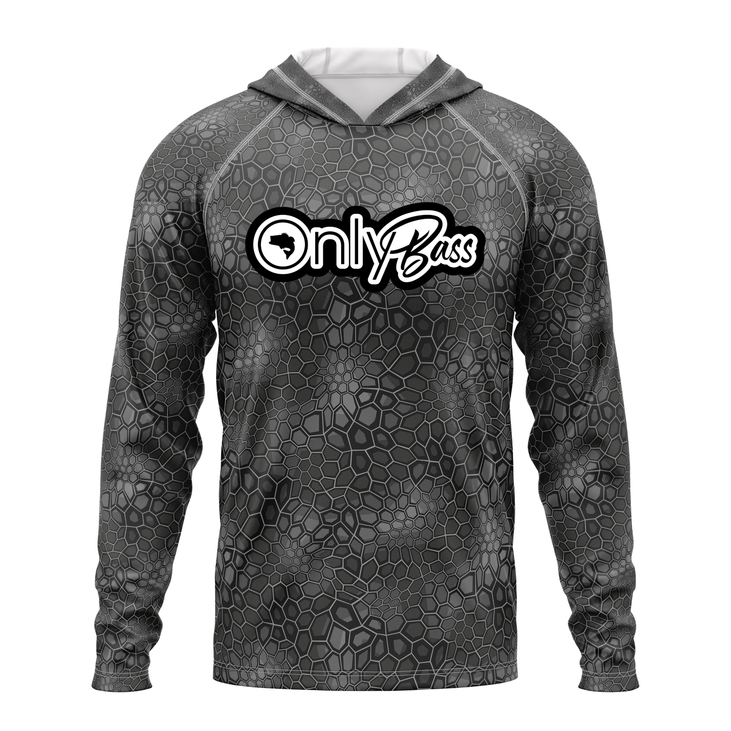 Only Bass SPF50 Performance Fishing Hoodie-Black