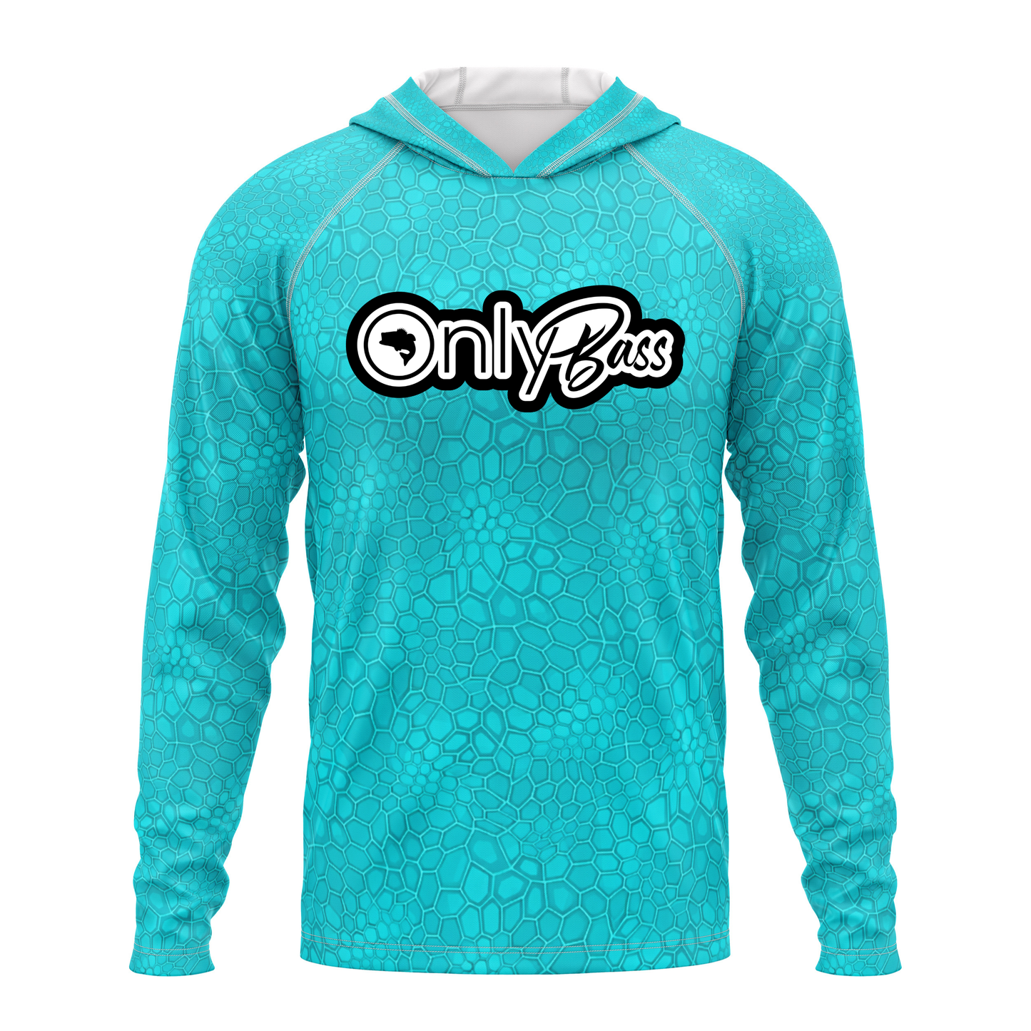 Only Bass SPF50 Performance Fishing Hoodie-Teal