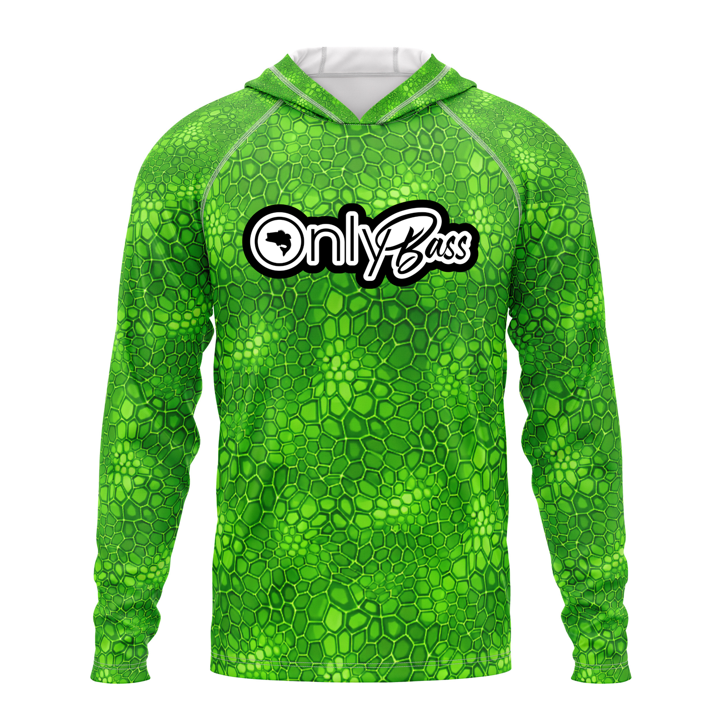 Only Bass SPF50 Performance Fishing Hoodie-Lime Green