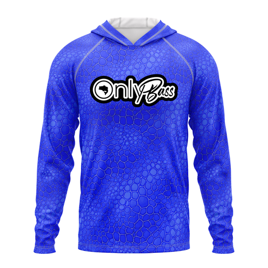 Only Bass SPF50 Performance Fishing Hoodie-Blue