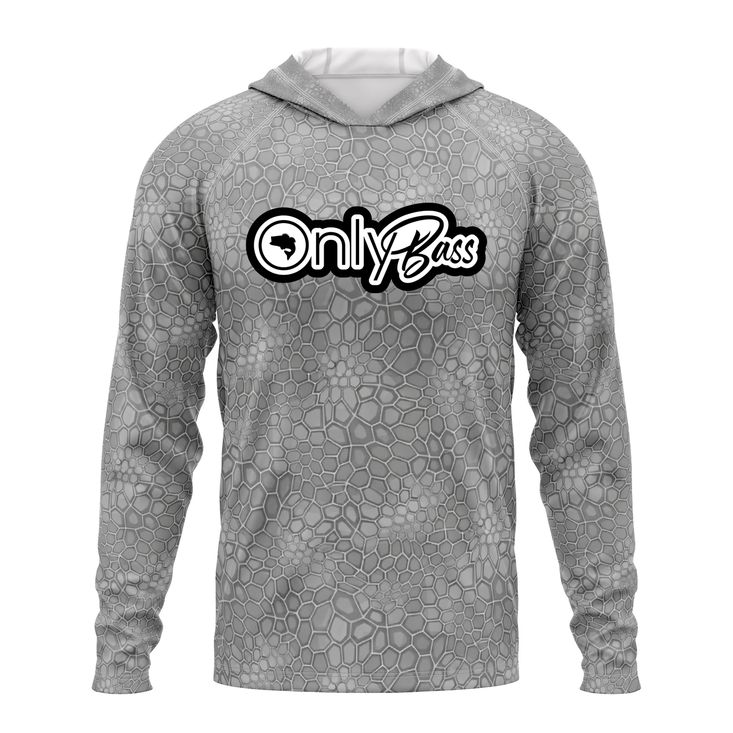 Only Bass SPF50 Performance Fishing Hoodie-Gray