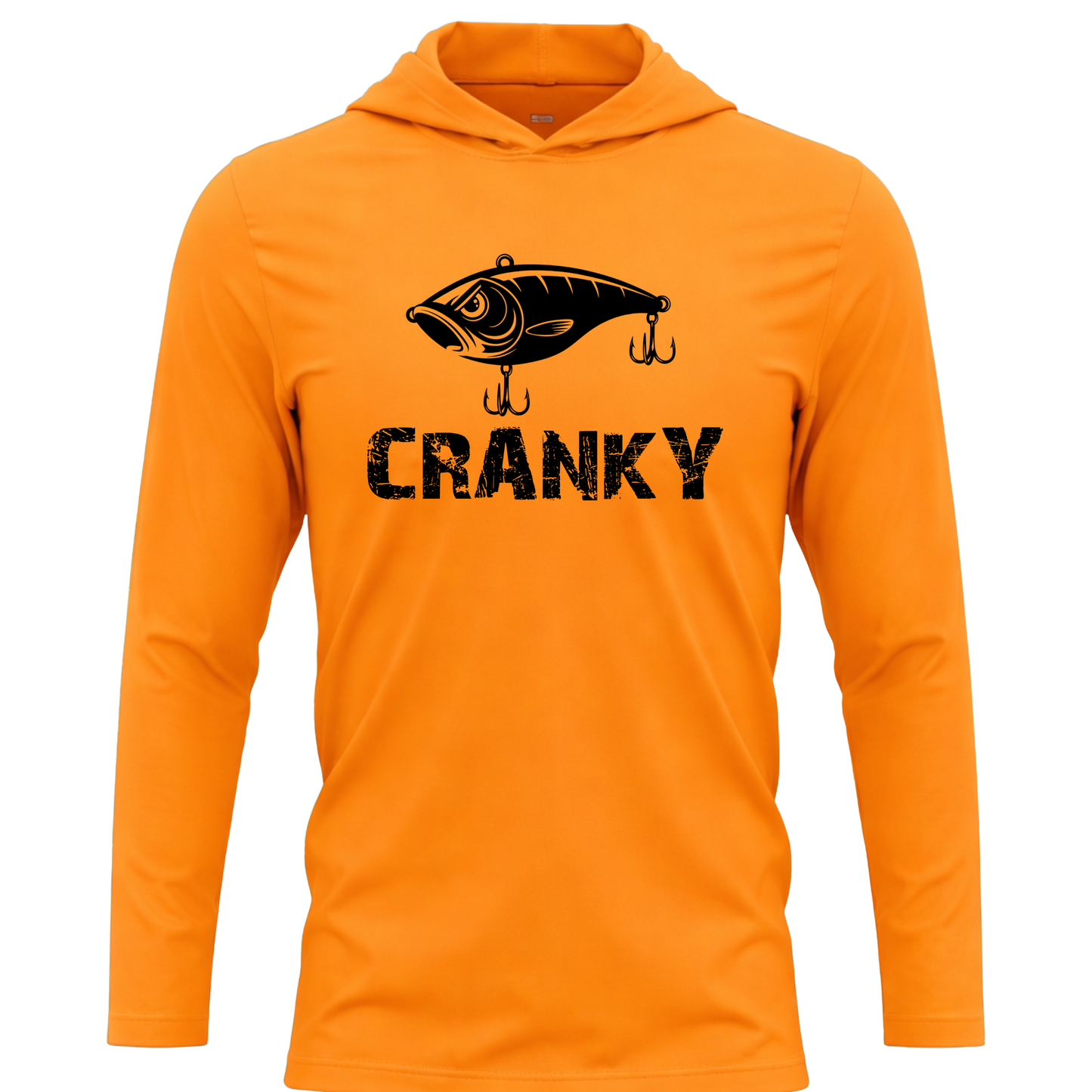 Cranky Crankbait SPF50 Lightweight Fishing Hoodie Black Design