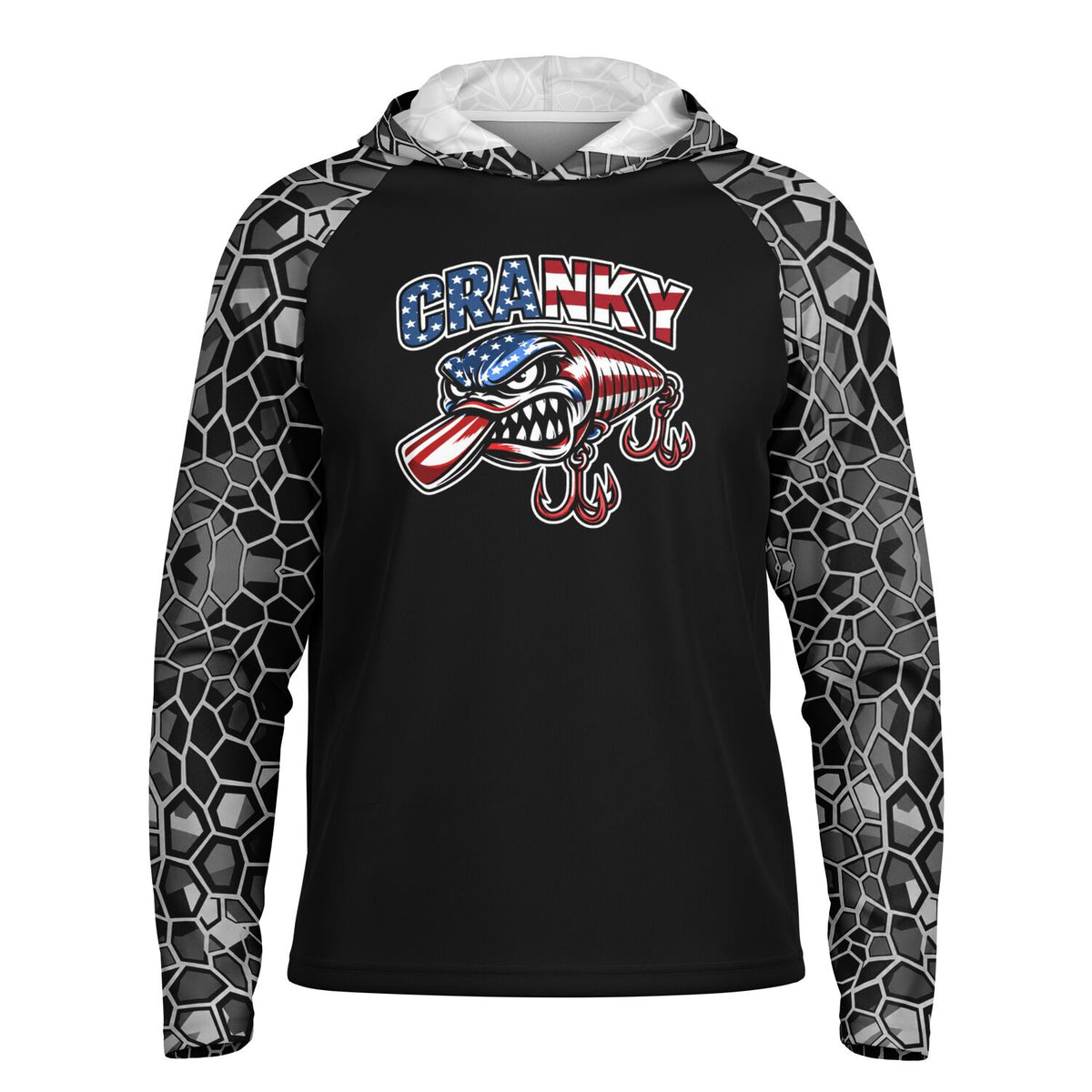 Cranky USA Crankbait SPF50 Performance Fishing Hoodie