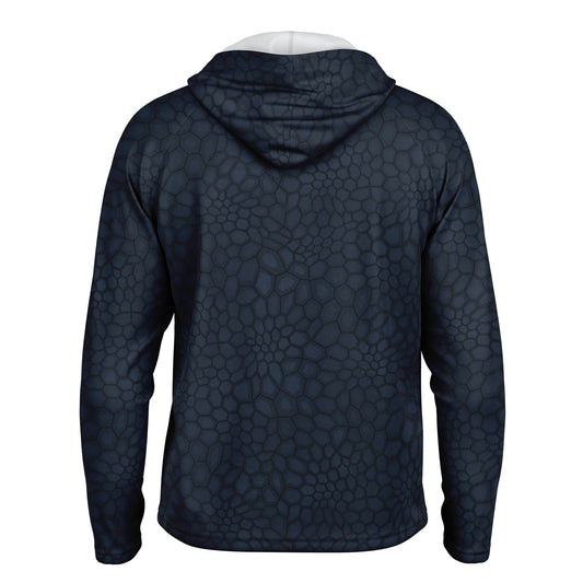 Cranky Crankbait SPF50 Performance Fishing Hoodie- Dark Blue