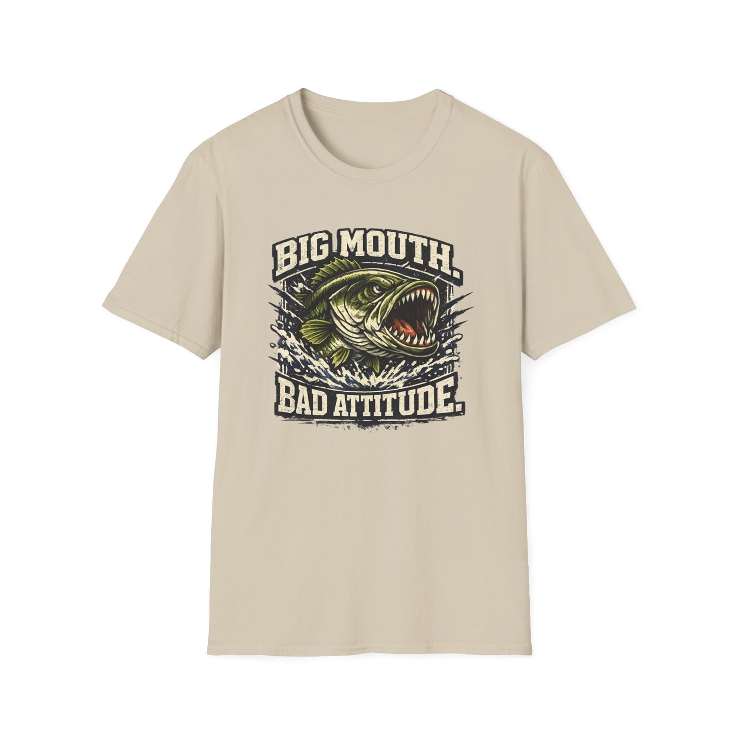 Big Mouth Bad Attitude Fishing Softstyle T-Shirt