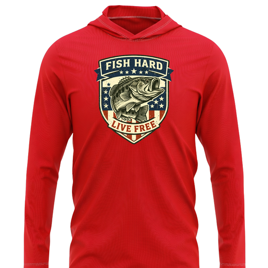 Fish Hard Live Free SPF50 Performance Fishing Hoodie