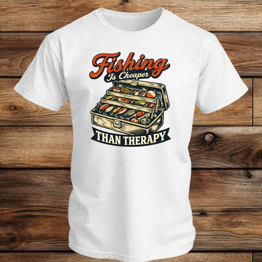 Fishing Is Cheaper Than Therapy Fishing T Shirt