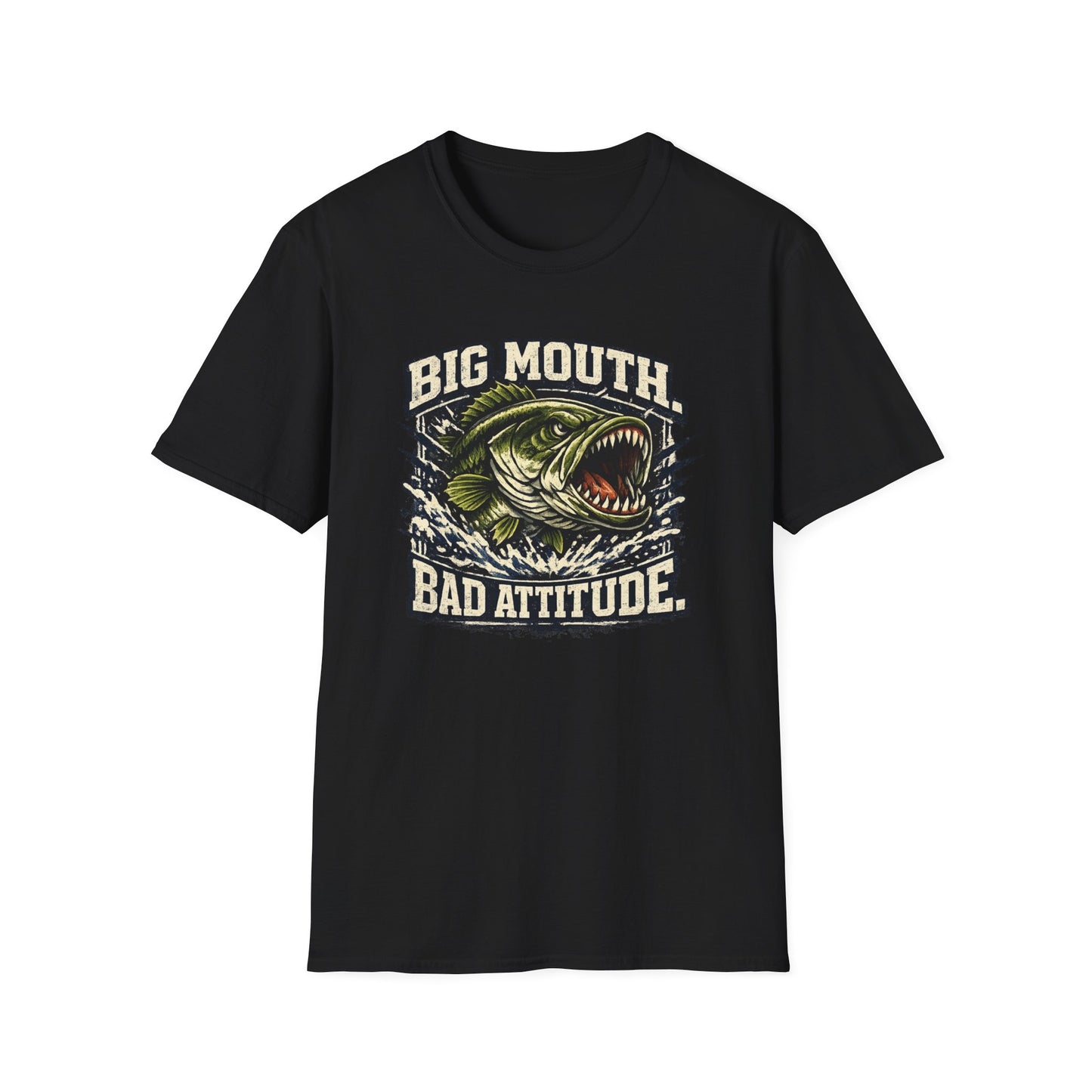 Big Mouth Bad Attitude Fishing Softstyle T-Shirt