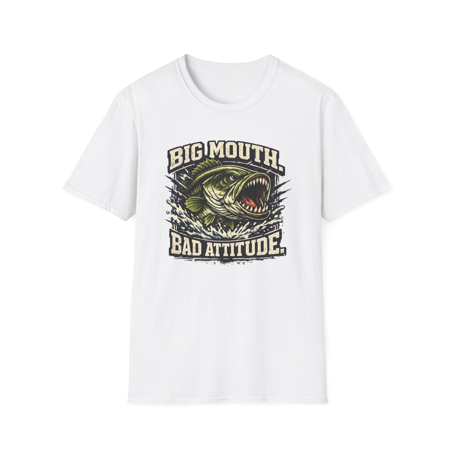 Big Mouth Bad Attitude Fishing Softstyle T-Shirt