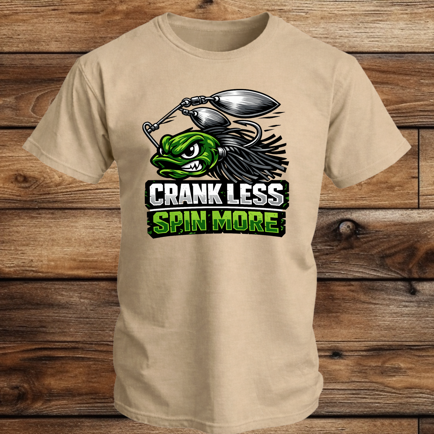 Crank Less Spin More Fishing T Shirt