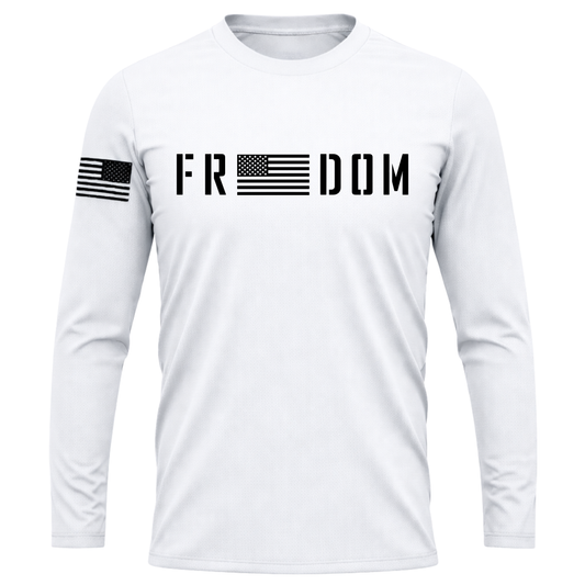 Freedom Patriotic Lightweight Performance Long Sleeve (Black Design)