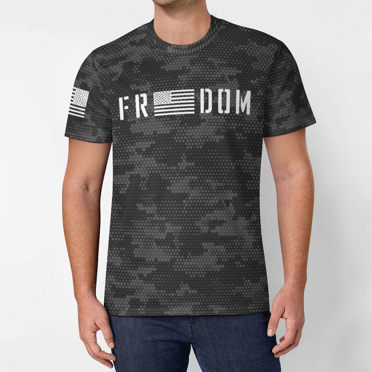 160gsm Ice Silk Cooling Short Sleeve Men’s Shirts OMDT01 (All-Over Printing)
